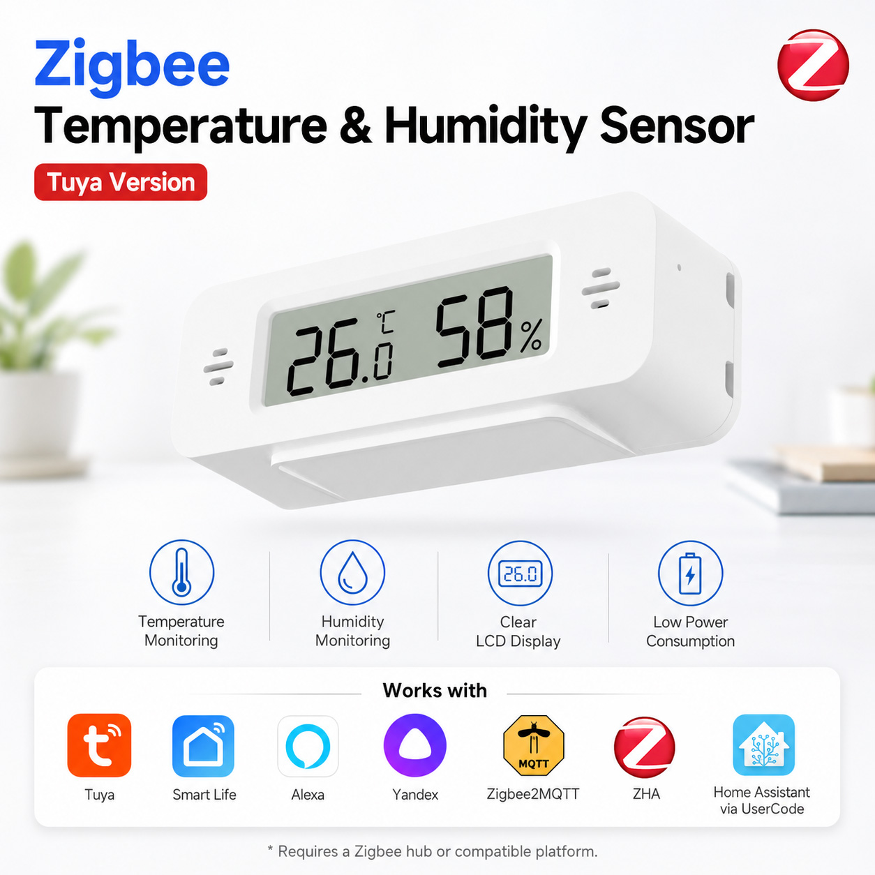 Smart Home Assistant - Tuya Zigbee Temperature Humidity For Smart