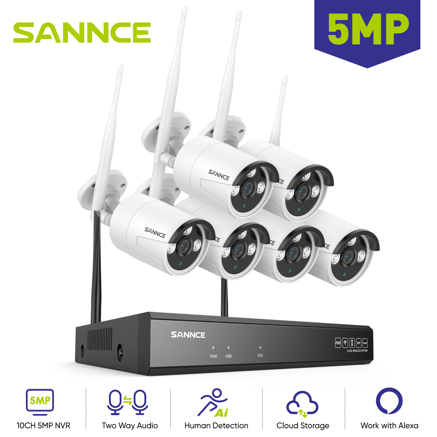 SANNCE 6PCS 5MP Wifi Camera IP - đánh giá và giá Smart Home Outdoor Camera