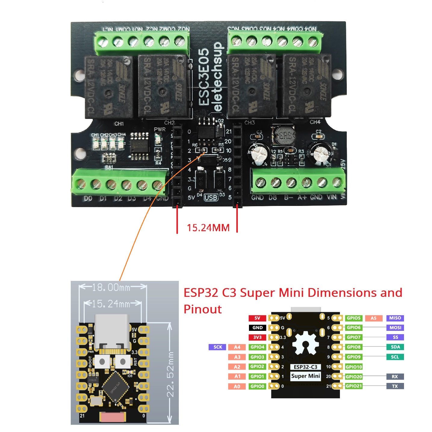 ESP32-C3 WiFi BLE RS485 4 Rela - đánh giá và giá Smart Home With Plc