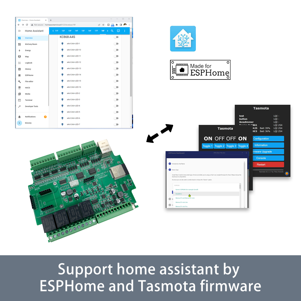 KC868-A4S ESP32 ESPhome Tasmot - đánh giá và giá Smart Home Mqtt