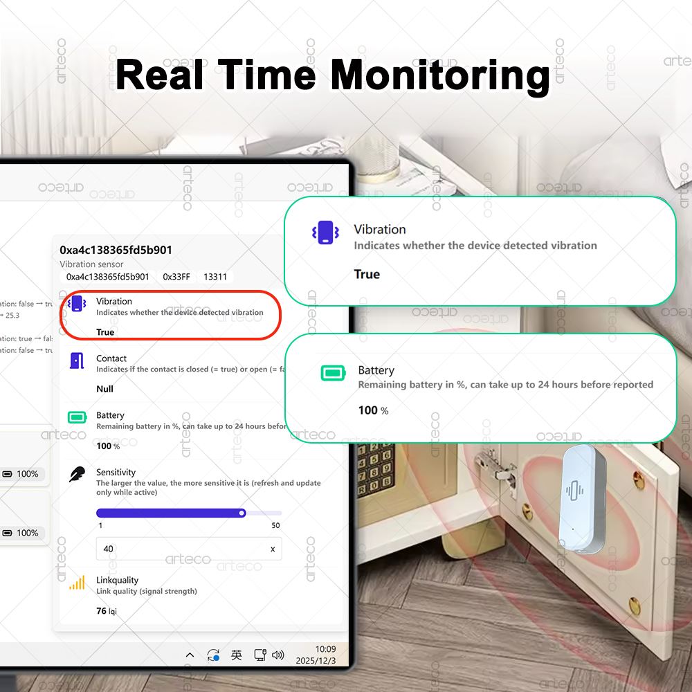 Smart ZigBee 3.0 Vibration Sen - đánh giá và giá Smart Home Assistant